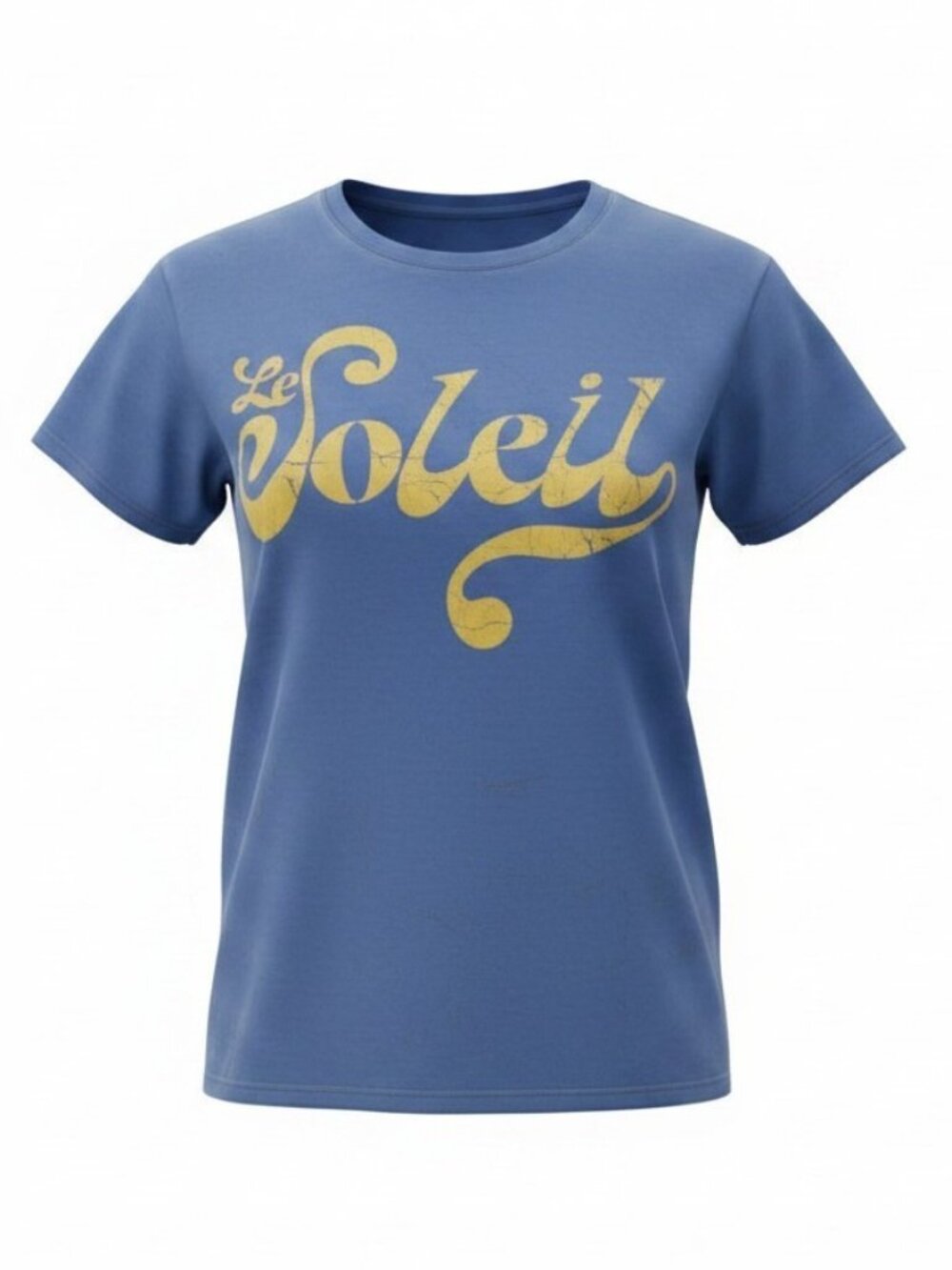 Universal Thread Womens XL Le Soleil Graphic T Shirt Blue Gold Cotton Tee